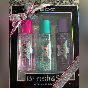 New in box- Bebe refresh & set setting spray trio